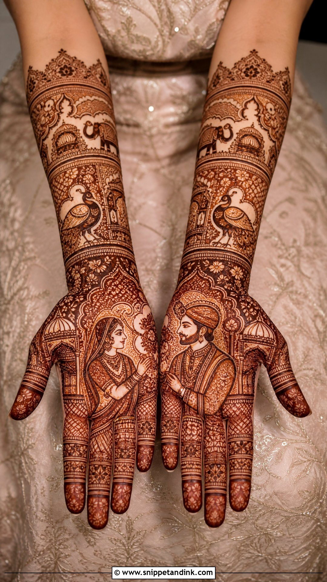 Bridal Palm Mehndi Design With Rajasthani Detail - Snippet and Ink - 20 Bridal Palm Mehndi Design Ideas