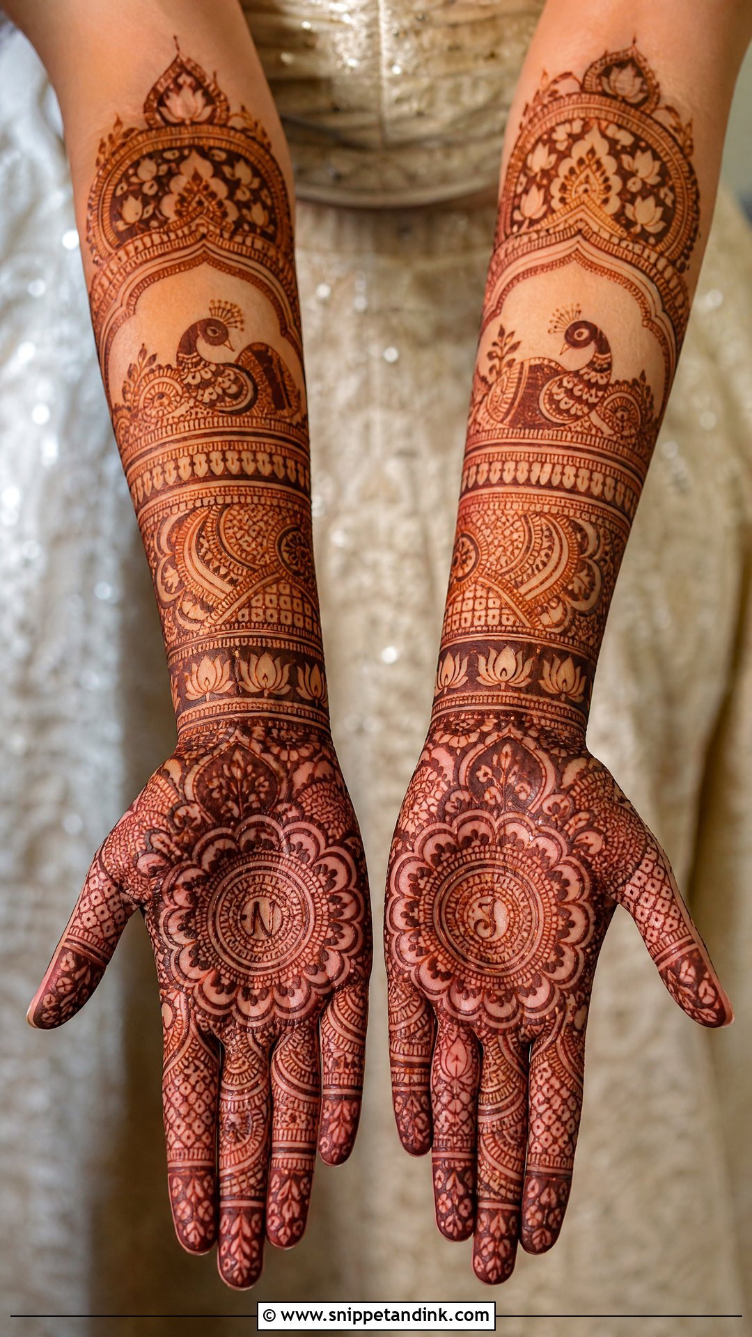 Bridal Palm Mehndi Design - Snippet and Ink - 30 Beautiful Palm Mehndi Design Ideas