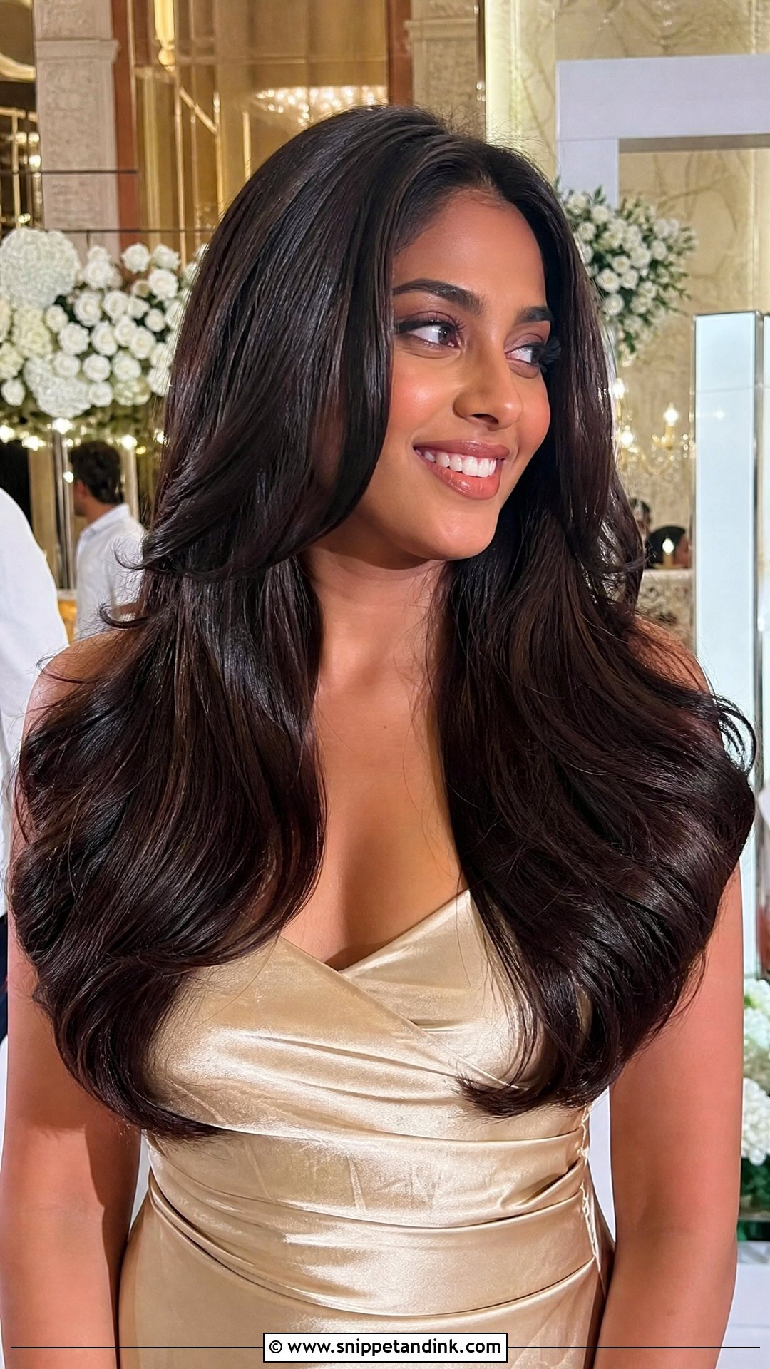 Bridal Party Glossy Blowout - Snippet and Ink - 15 Bridal Party Hair Down Ideas