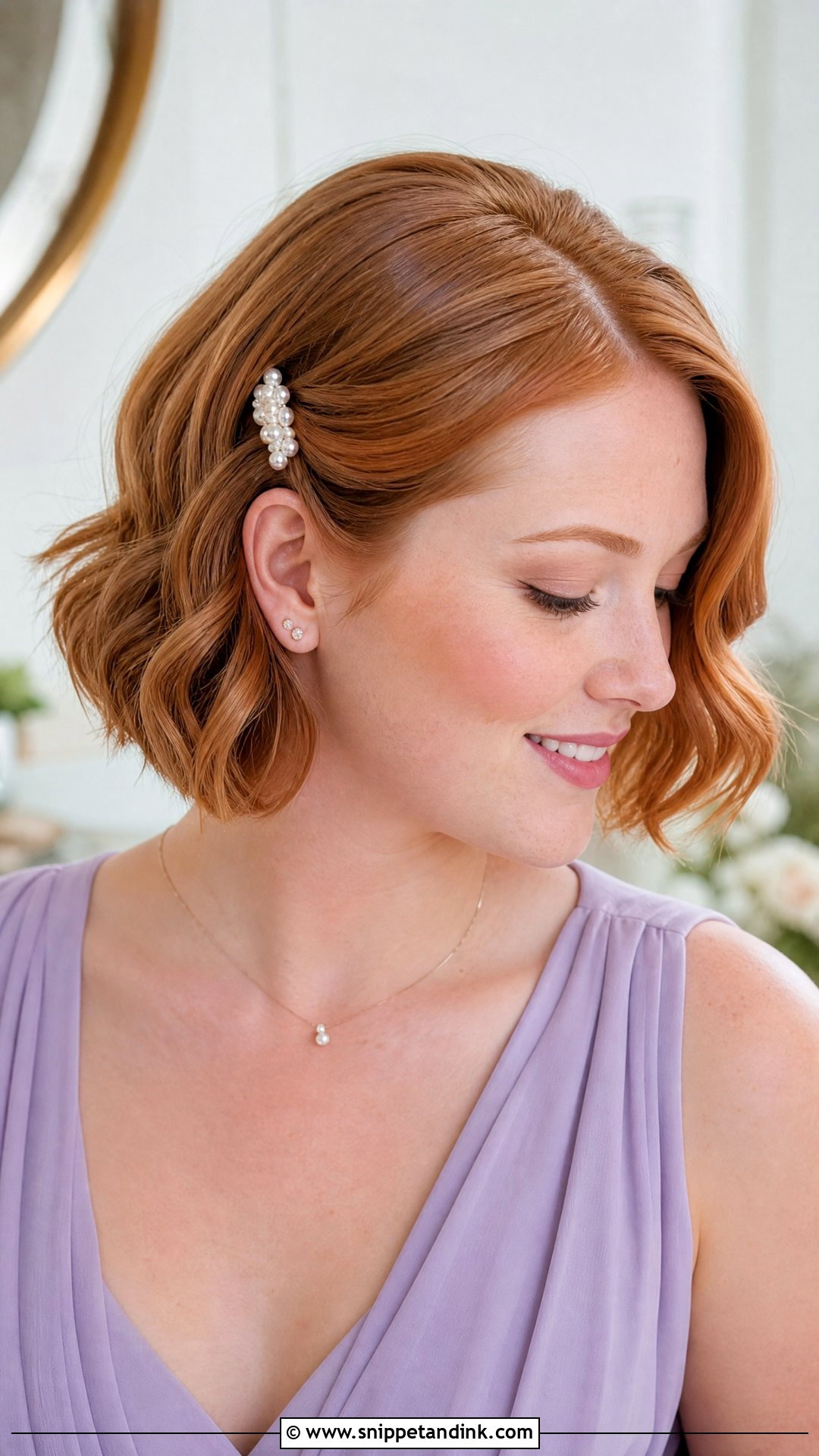 Bridal Party Short Hair Waves - Snippet and Ink - 15 Bridal Party Hair Down Ideas