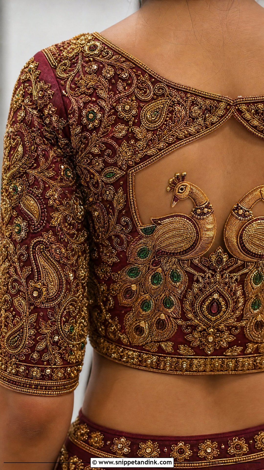 Bridal Peacock Aari Work Blouse - Snippet and Ink - 25 Bridal Aari Work Ideas