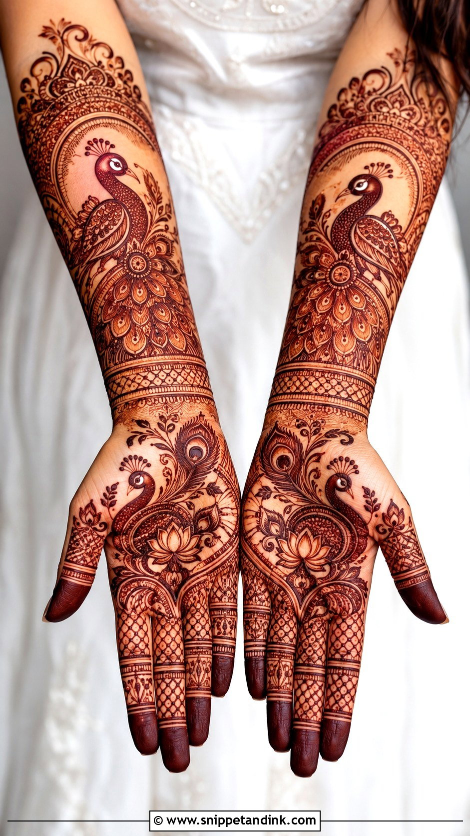 Bridal Peacock Mehndi Design - Snippet and Ink - 35 Peacock Mehndi Designs