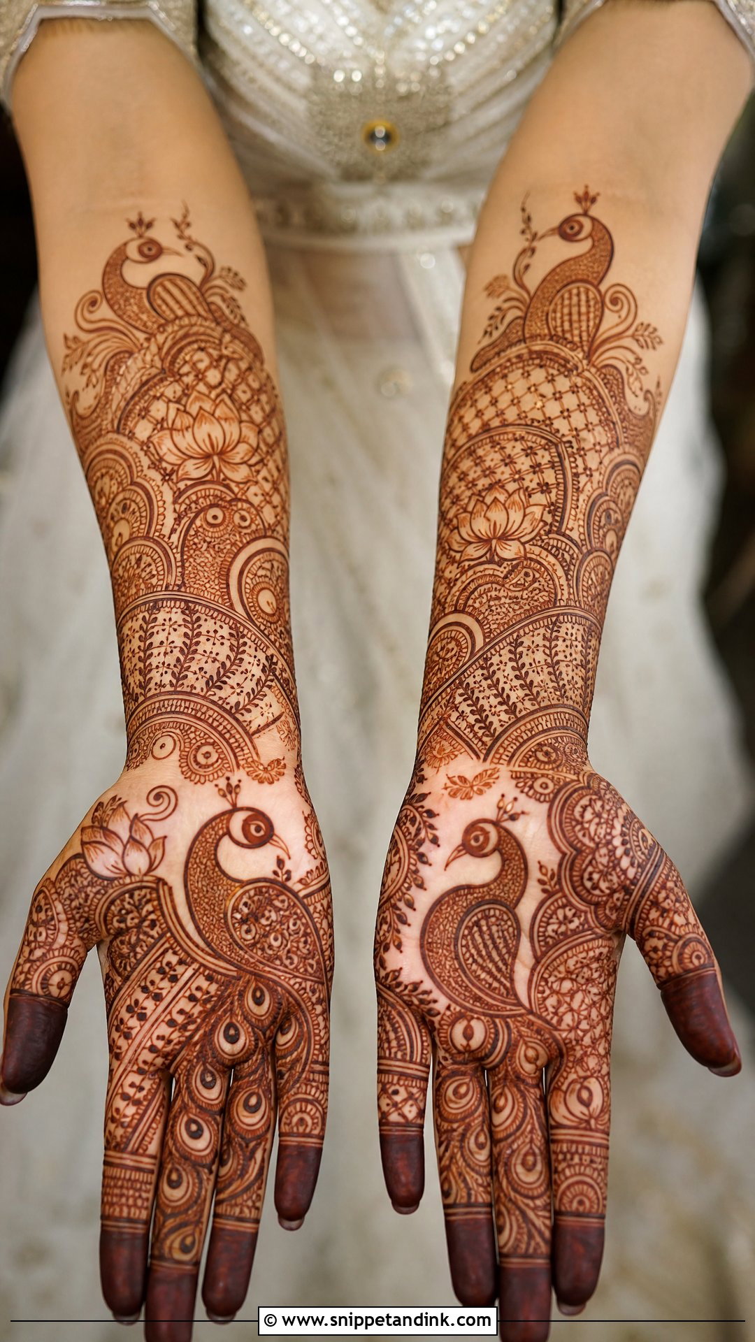 Bridal Peacock Mehndi Design - Snippet and Ink - 20 Bridal Henna (Mehndi) Design Ideas