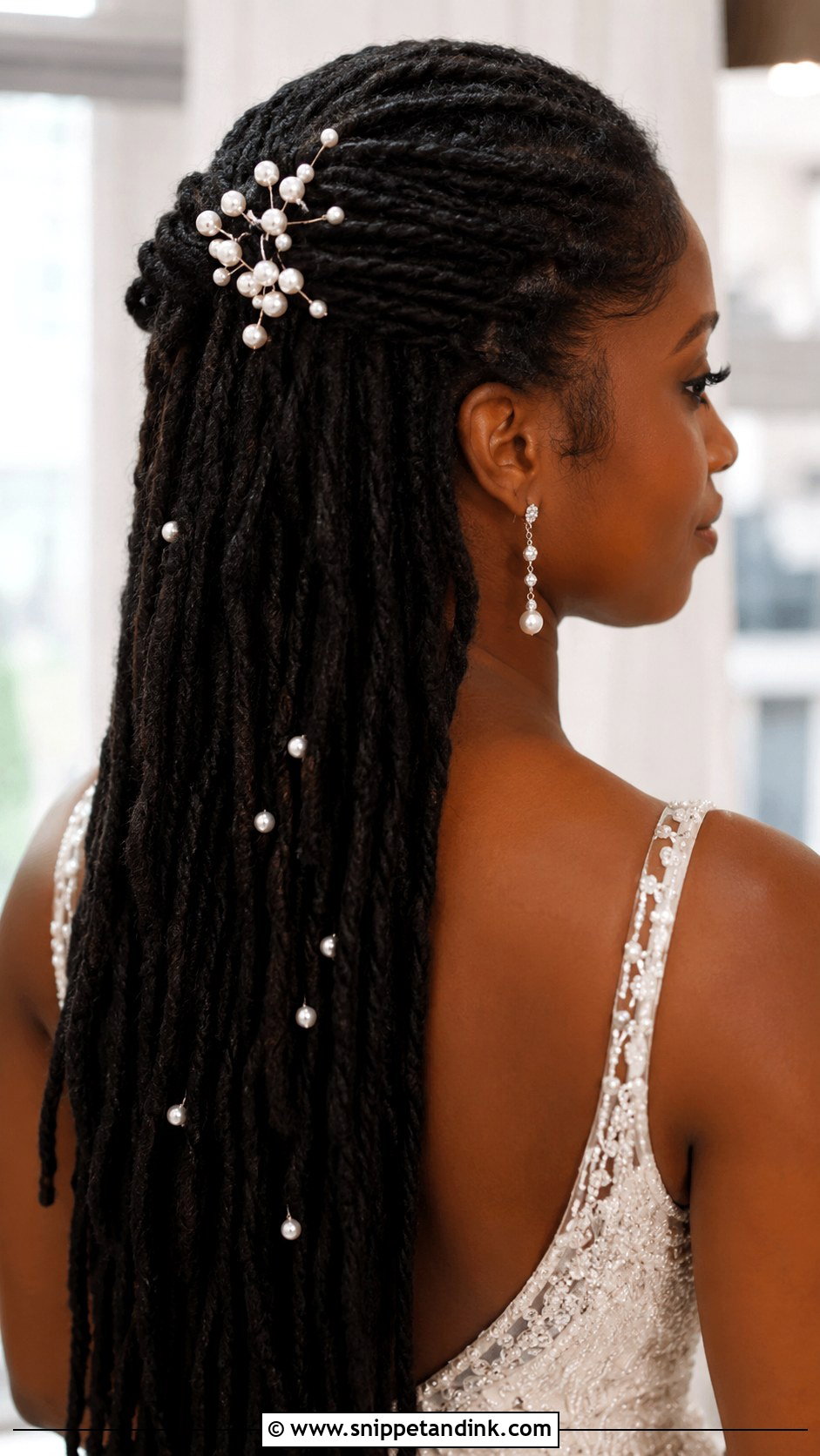 Bridal Pearl Pins With Locs - Snippet and Ink - 20 Bride Hair Jewelry Ideas