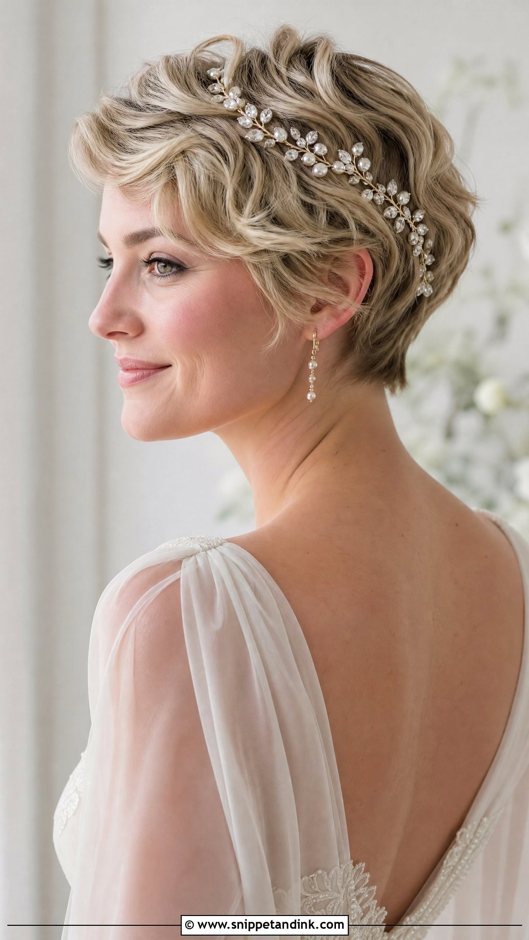 Bridal Pixie Cut With Hair Vine - Snippet and Ink - 15 Bridal Pixie Hairstyles
