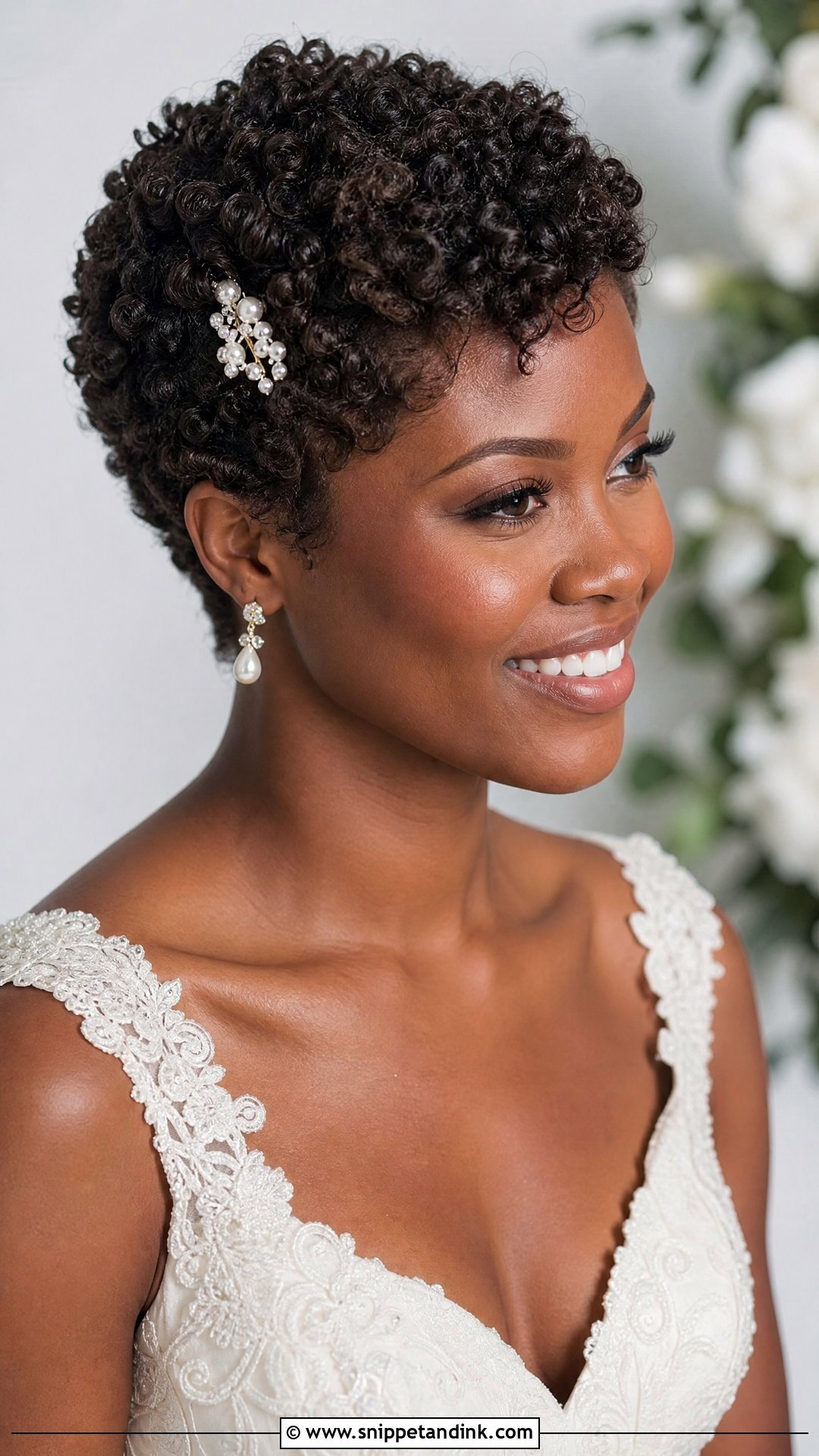 Bridal Pixie Cut With Natural Texture - Snippet and Ink - 15 Bridal Pixie Hairstyles