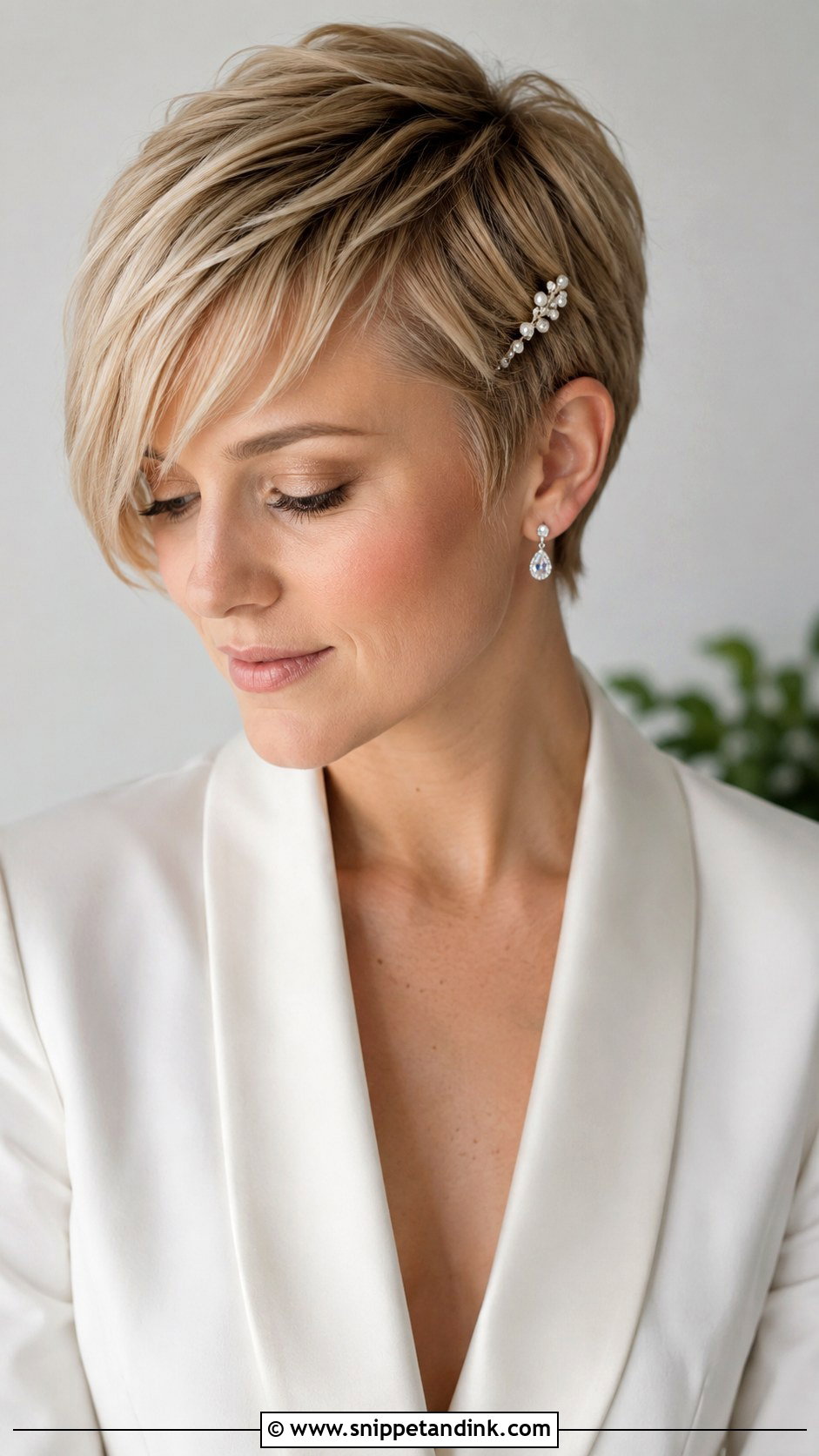 Bridal Pixie Cut With Side Clip - Snippet and Ink - 15 Side Bridal Hair Clip Ideas