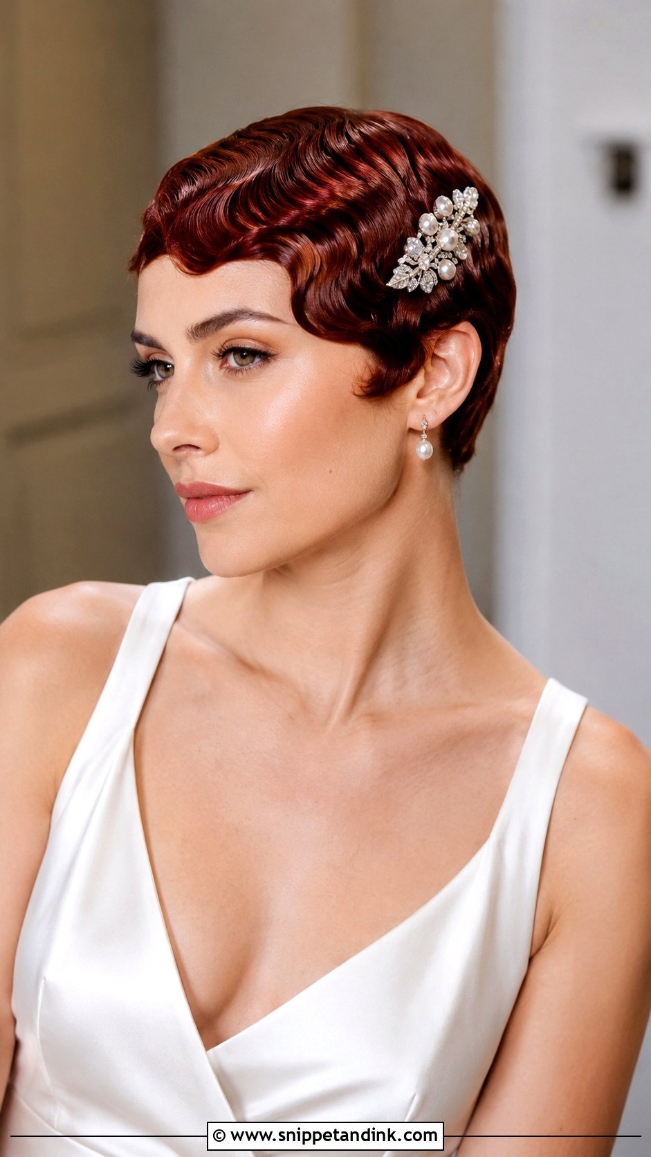 Bridal Pixie With Finger Waves - Snippet and Ink - 20 Bridal Pixie Ideas
