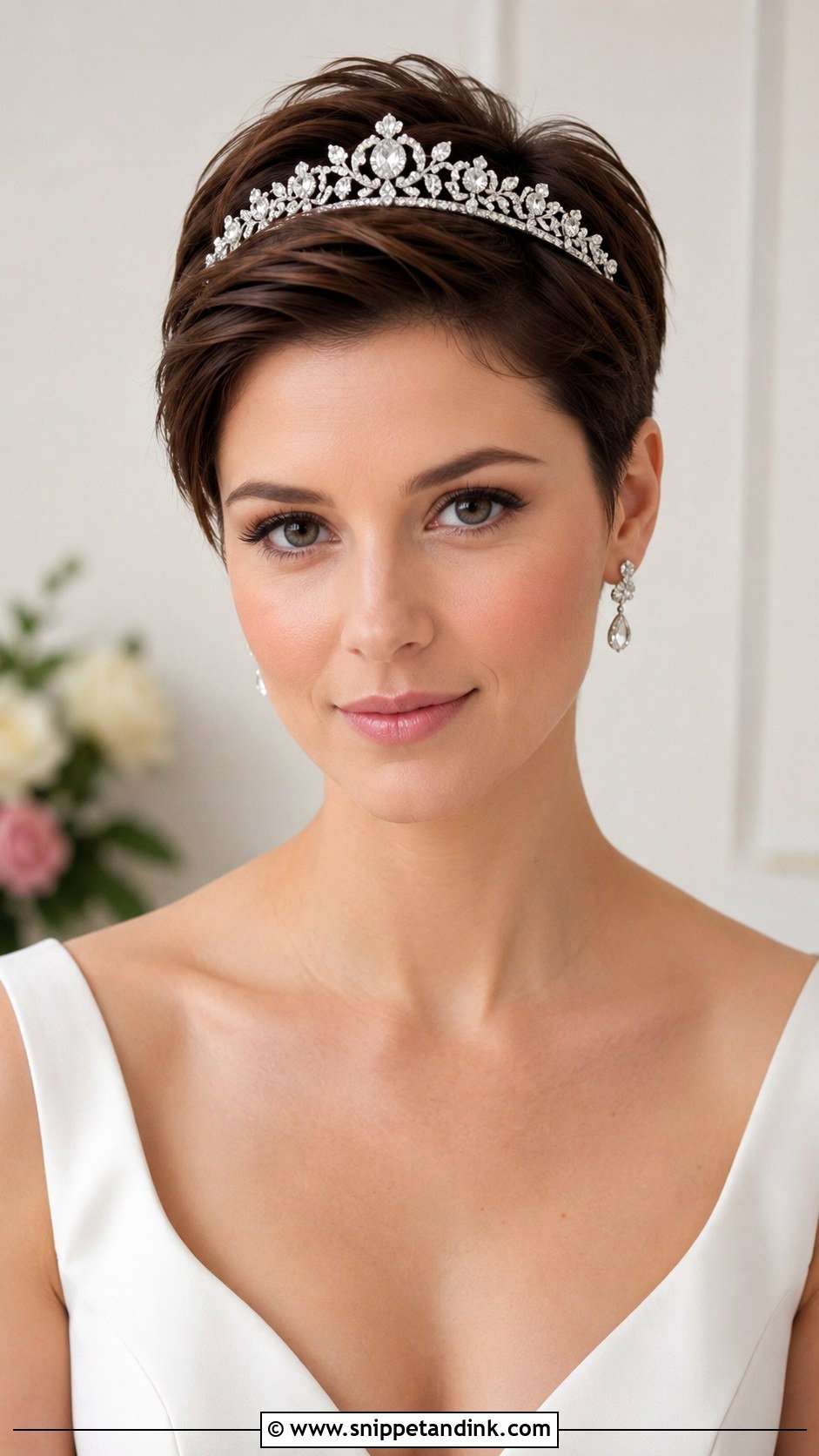 Bridal Pixie With Tiara - Snippet and Ink - 20 Bridal Pixie Ideas