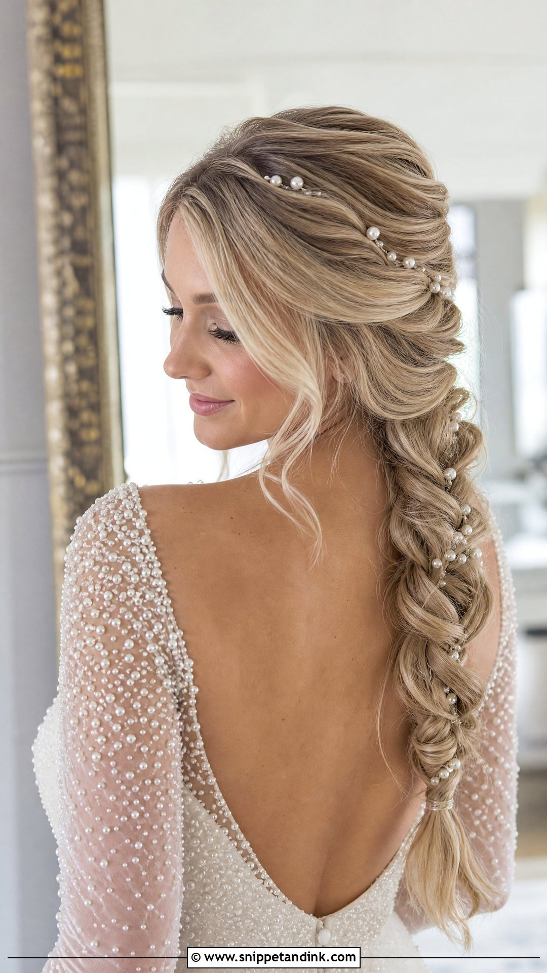 Bridal Plait With Pearls - Snippet and Ink - 15 Bridal Hair Plait Ideas