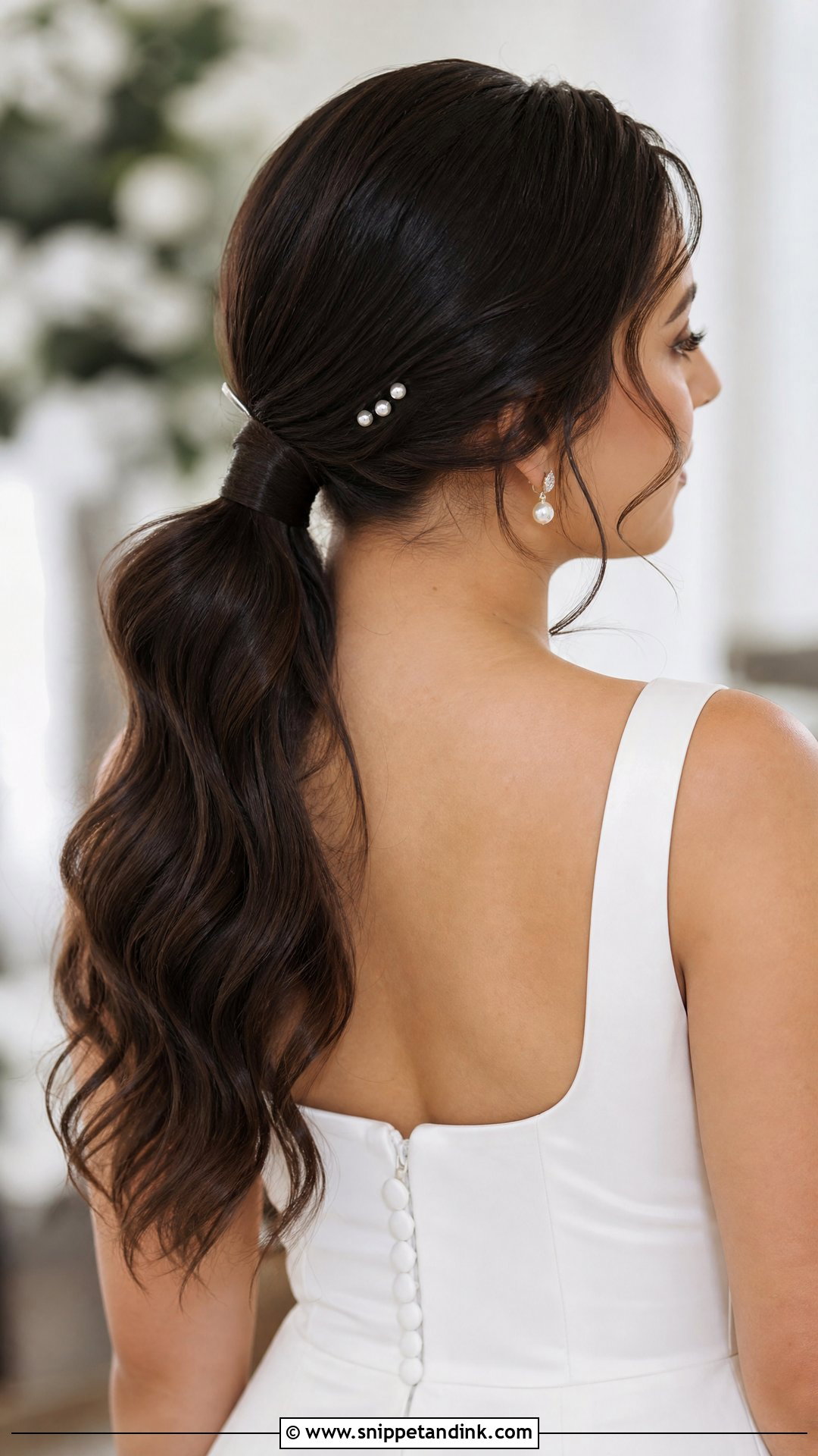 Bridal Ponytail - Snippet and Ink - 15 Bridal Hair Aesthetic Ideas