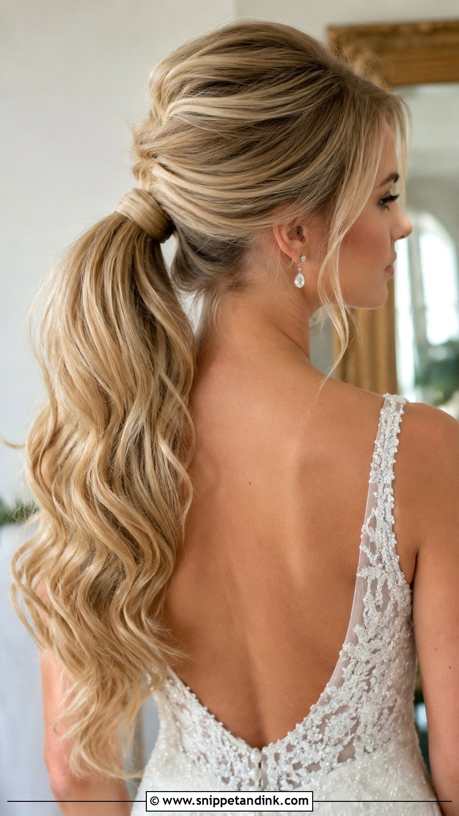 Bridal Ponytail - Snippet and Ink - 20 Bridal Hair Inspo 2025 Ideas