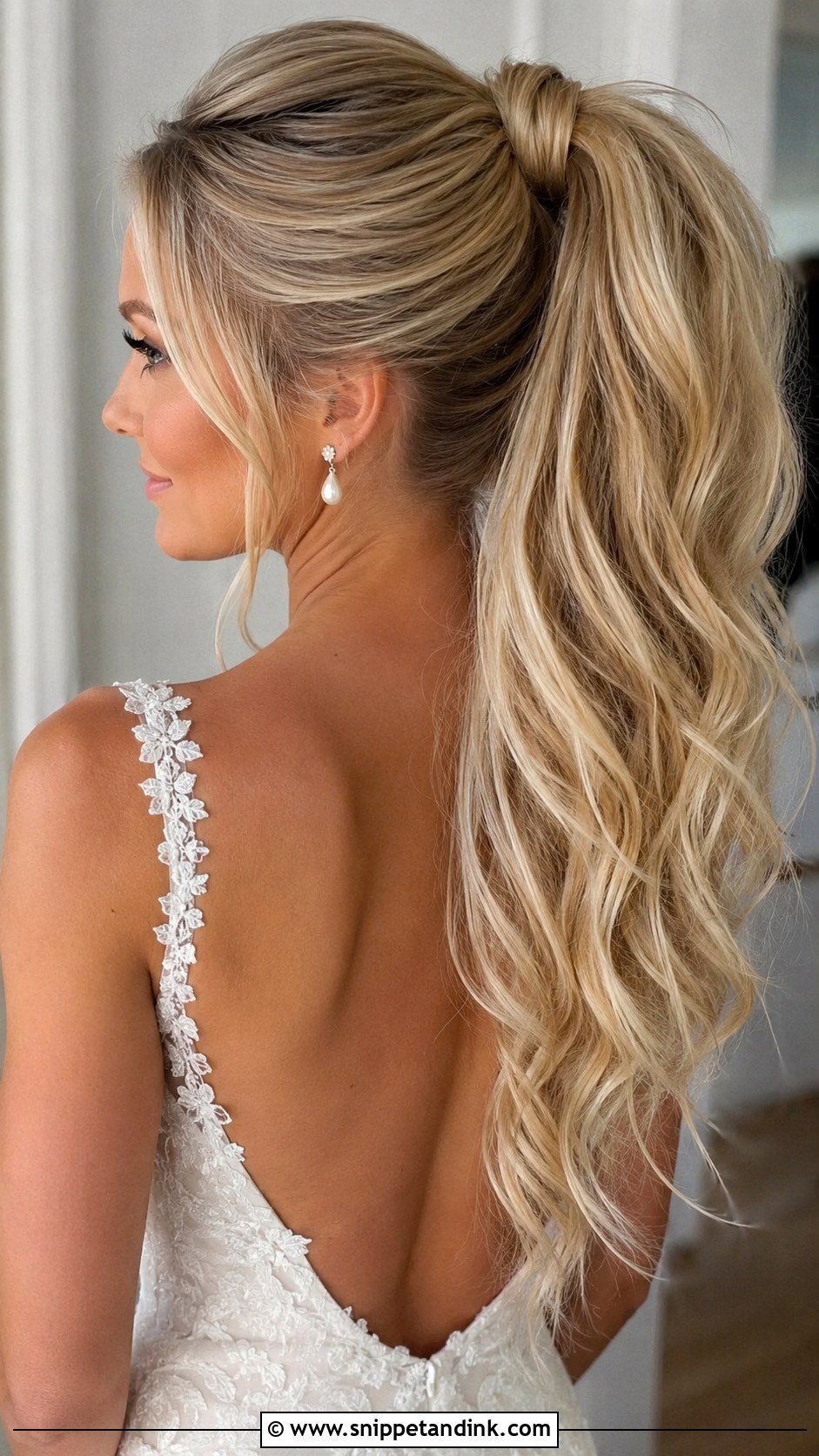 Bridal Ponytail For Long Hair - Snippet and Ink - 20 Bridal Hair Pony Ideas