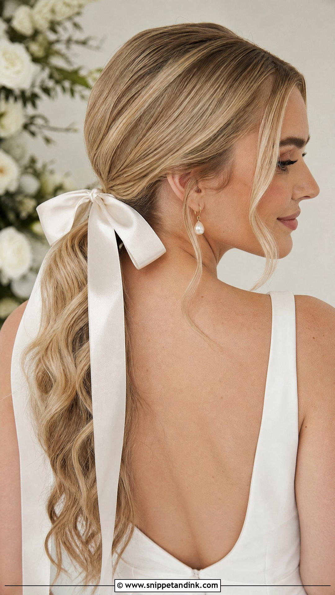 Bridal Ponytail With Bow - Snippet and Ink - 15 Bridal Pony Hairstyles