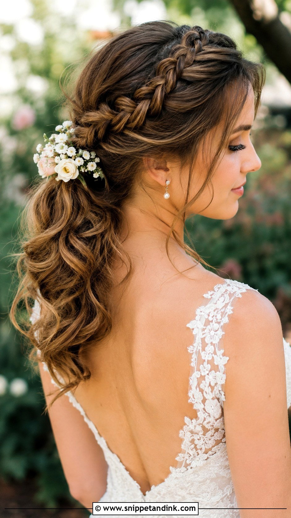 Bridal Ponytail With Crown Braid - Snippet and Ink - 30 Bridal Ponytail Ideas