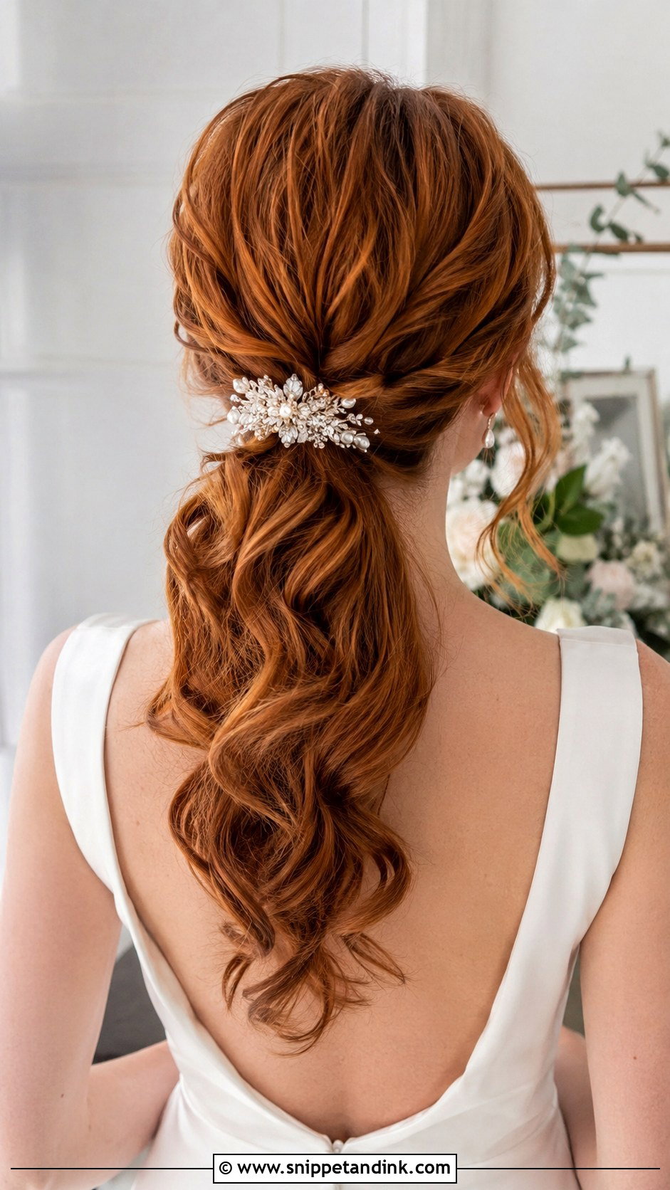 Bridal Ponytail With Hair Comb - Snippet and Ink - 25 Bridal Hair Ponytail Ideas