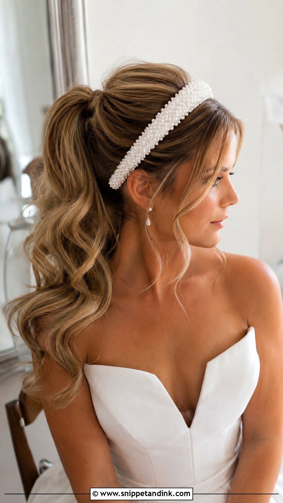 Bridal Ponytail With Headband - Snippet and Ink - 20 Bridal Hairstyles with Headband