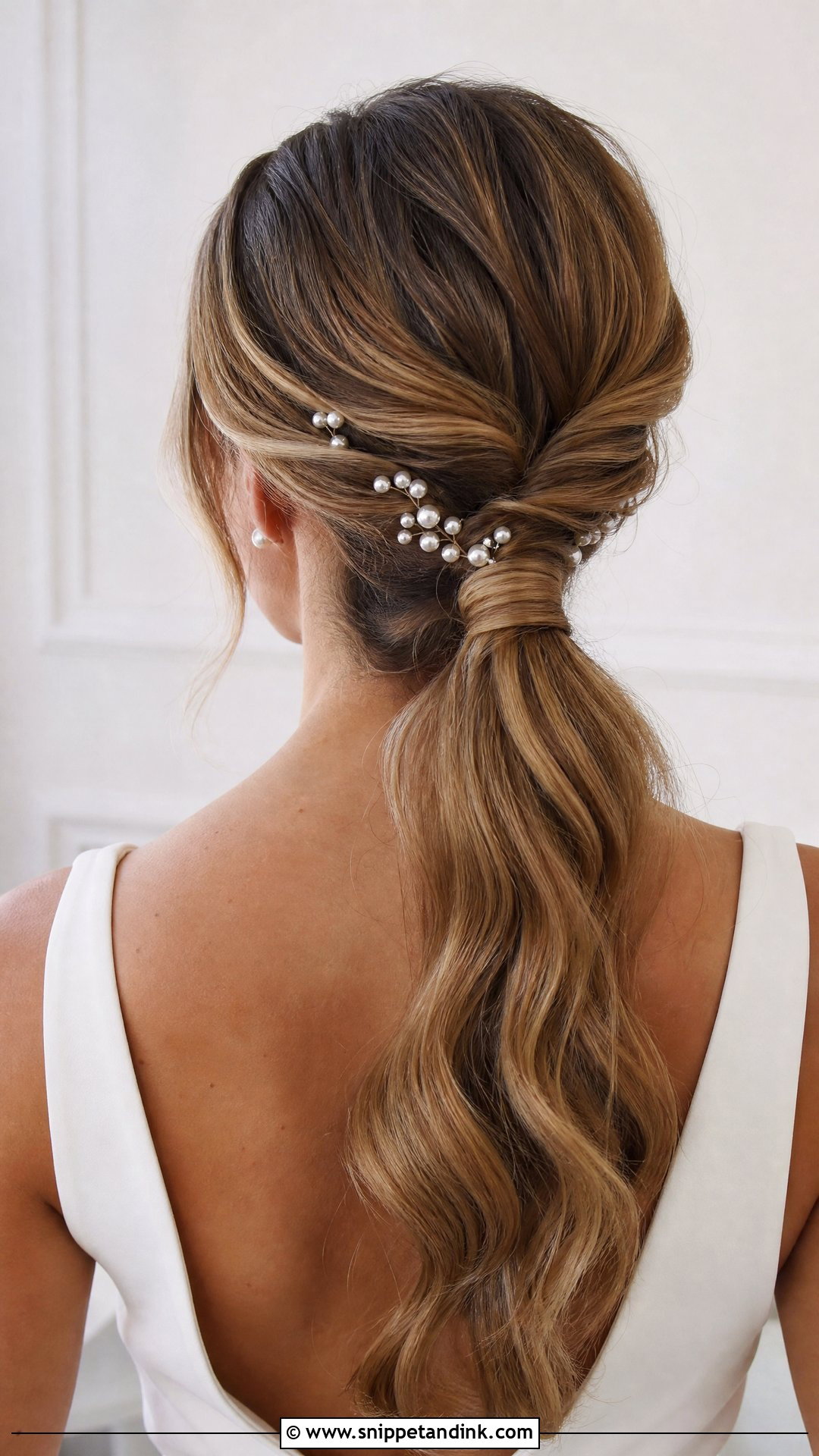 Bridal Ponytail With Pearl Hair Pins - Snippet and Ink - 15 Bride Hair Pins