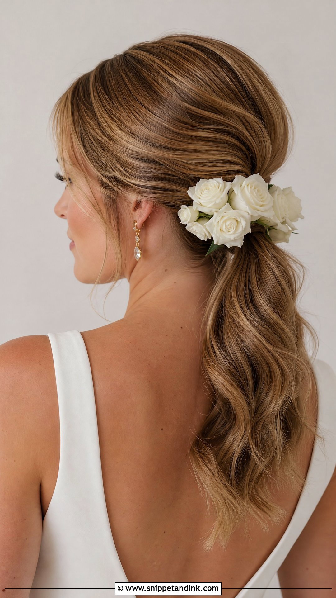 Bridal Ponytail With Real Flowers - Snippet and Ink - 15 Bridal Real Flower Hairstyle Ideas