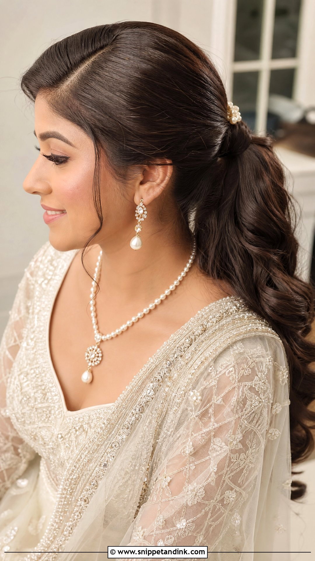Bridal Ponytail With Side Part - Snippet and Ink - 15 Front Hair Styles for Bride