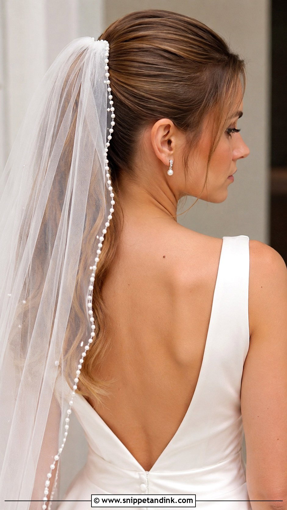 Bridal Ponytail With Veil - Snippet and Ink - 20 Pony Updo Wedding Ideas