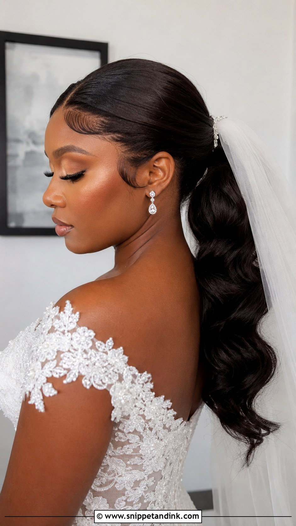 Bridal Ponytail With Veil For Black Women - Snippet and Ink - 20 Bridal Ponytail Hairstyles Black Women