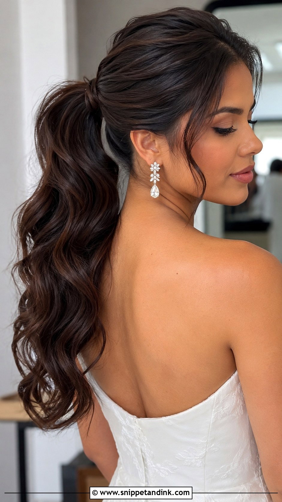 Bridal Ponytail With Waves - Snippet and Ink - 20 Hair Ideas for Bride
