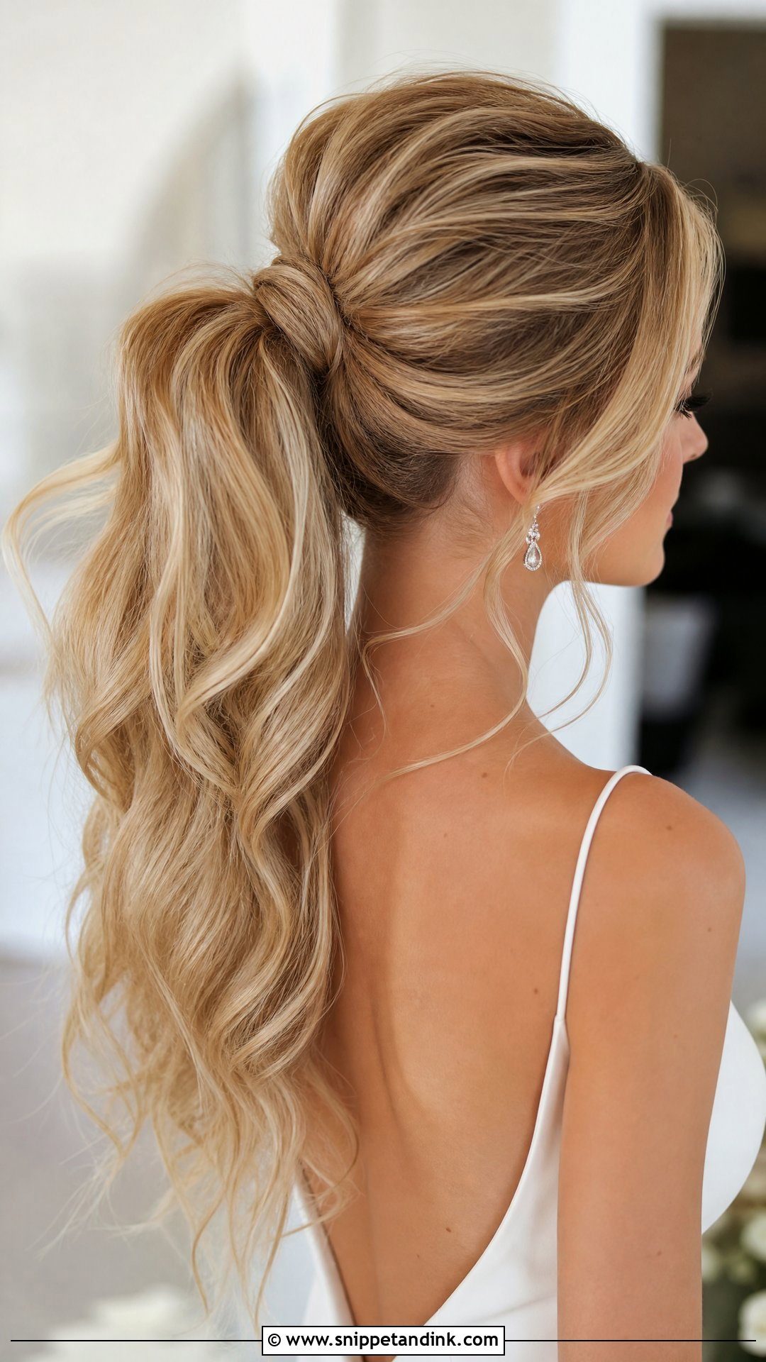 Bridal Ponytail for Long Hair - Snippet and Ink - 20 Wedding Hair Ideas for Long Hair