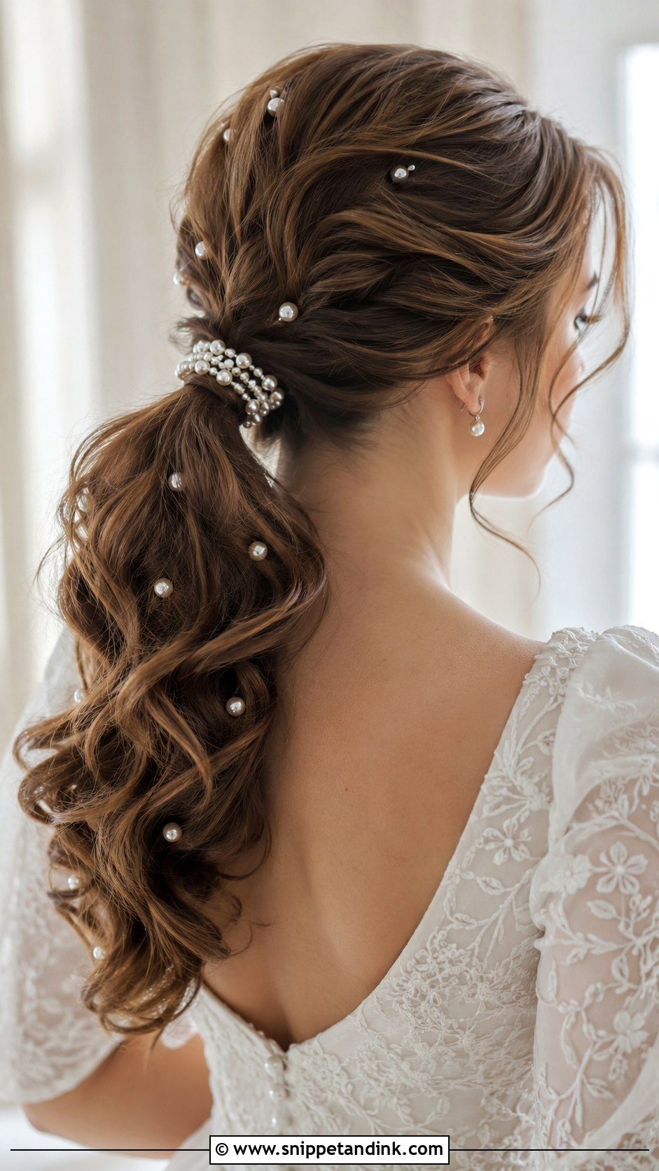 Bridal Ponytail with Pearls - Snippet and Ink - 30 Bridal Ponytail Hairstyles