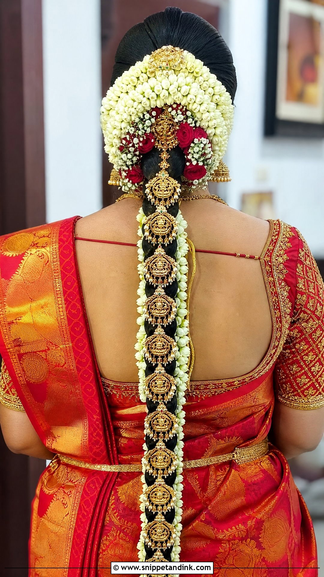 Bridal Poola Jada With Gajra - Snippet and Ink - 15 Bridal Gajra Hairstyle Ideas