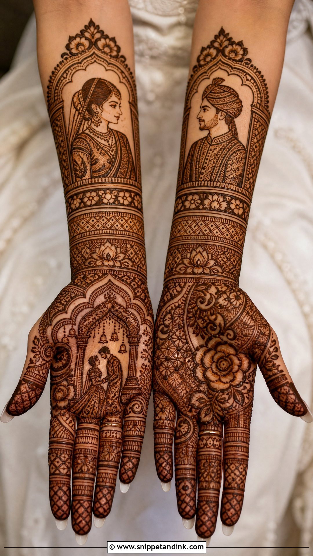 Bridal Portrait Barat Mehndi Design - Snippet and Ink - 20 Barat Mehndi Design Ideas