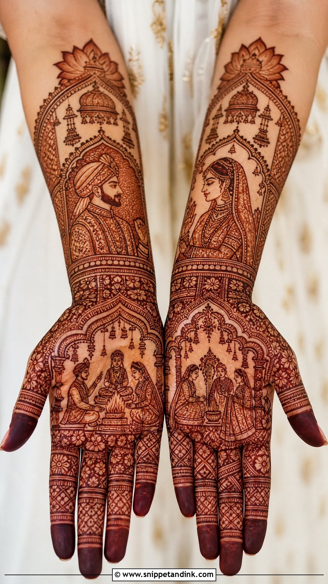 Bridal Portrait Full Hand Mehndi Design - Snippet and Ink - 20 Full Hand Bridal Mehendi Mehndi Design Ideas