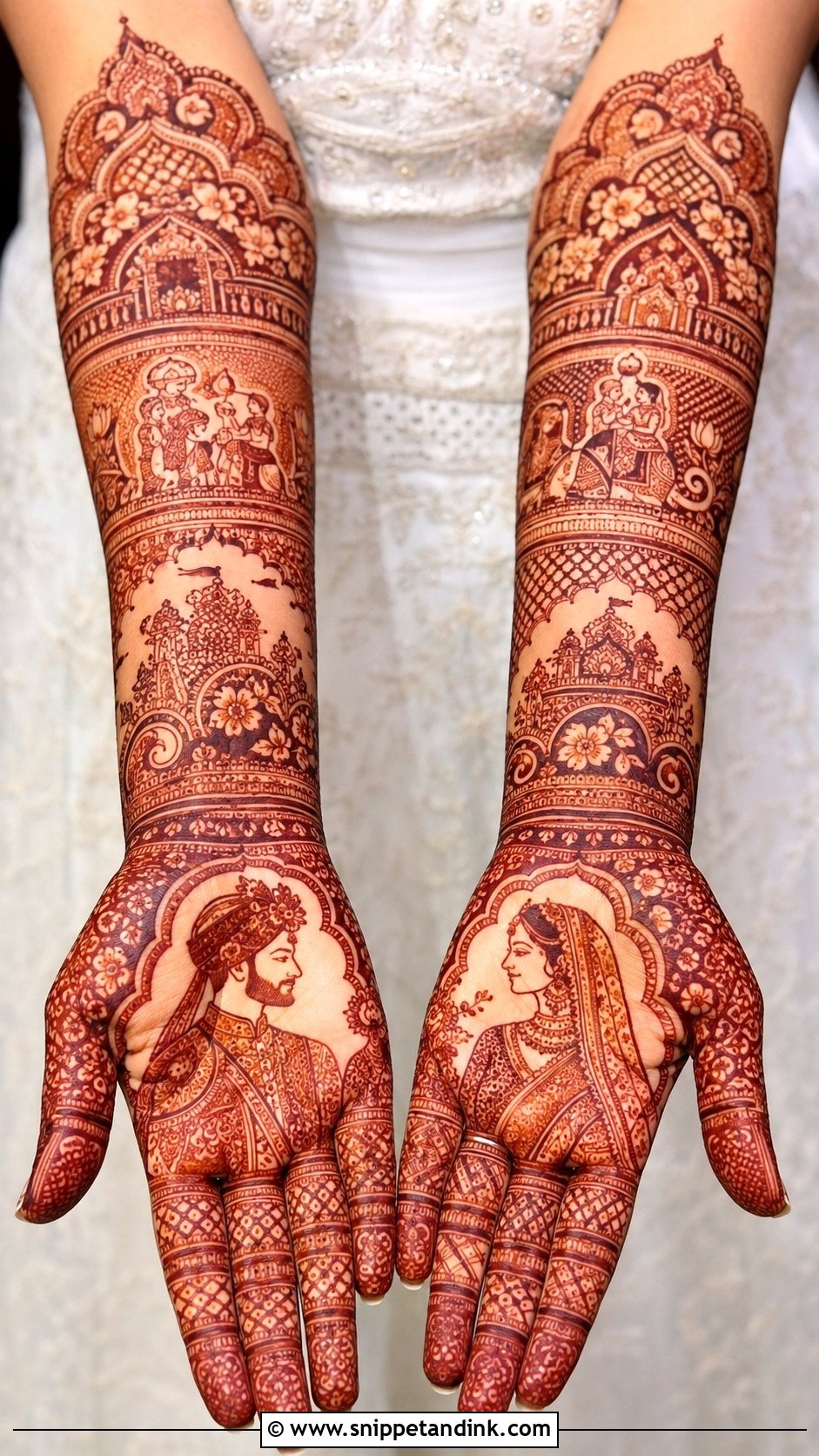 Bridal Portrait Henna Mehndi Design - Snippet and Ink - 30 Henna Mehndi Designs