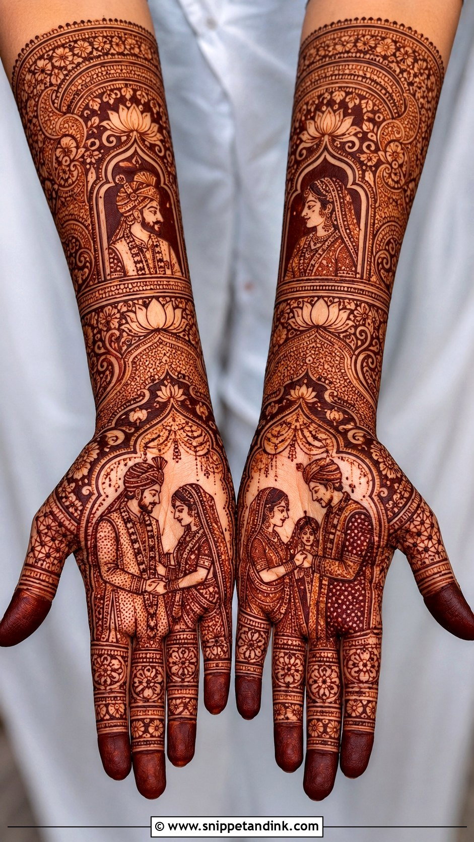 Bridal Portrait Mehndi Design - Snippet and Ink - 35 Latest Mehndi Designs