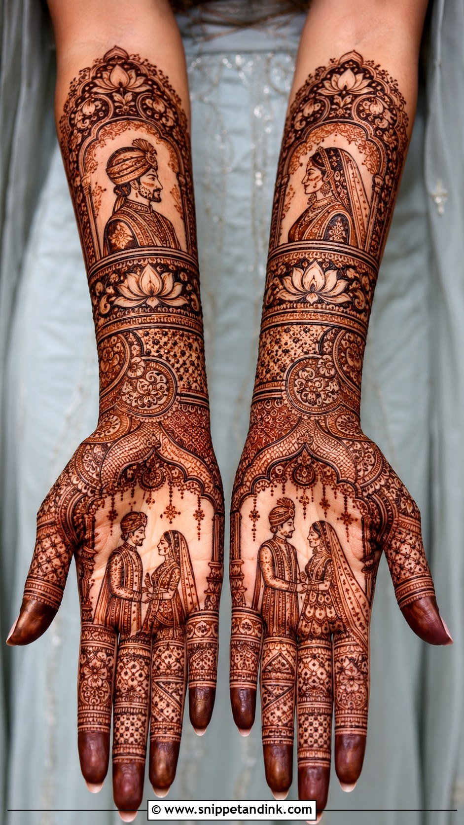 Bridal Portrait Mehndi Design - Snippet and Ink - 35 Mehndi Designs 2025