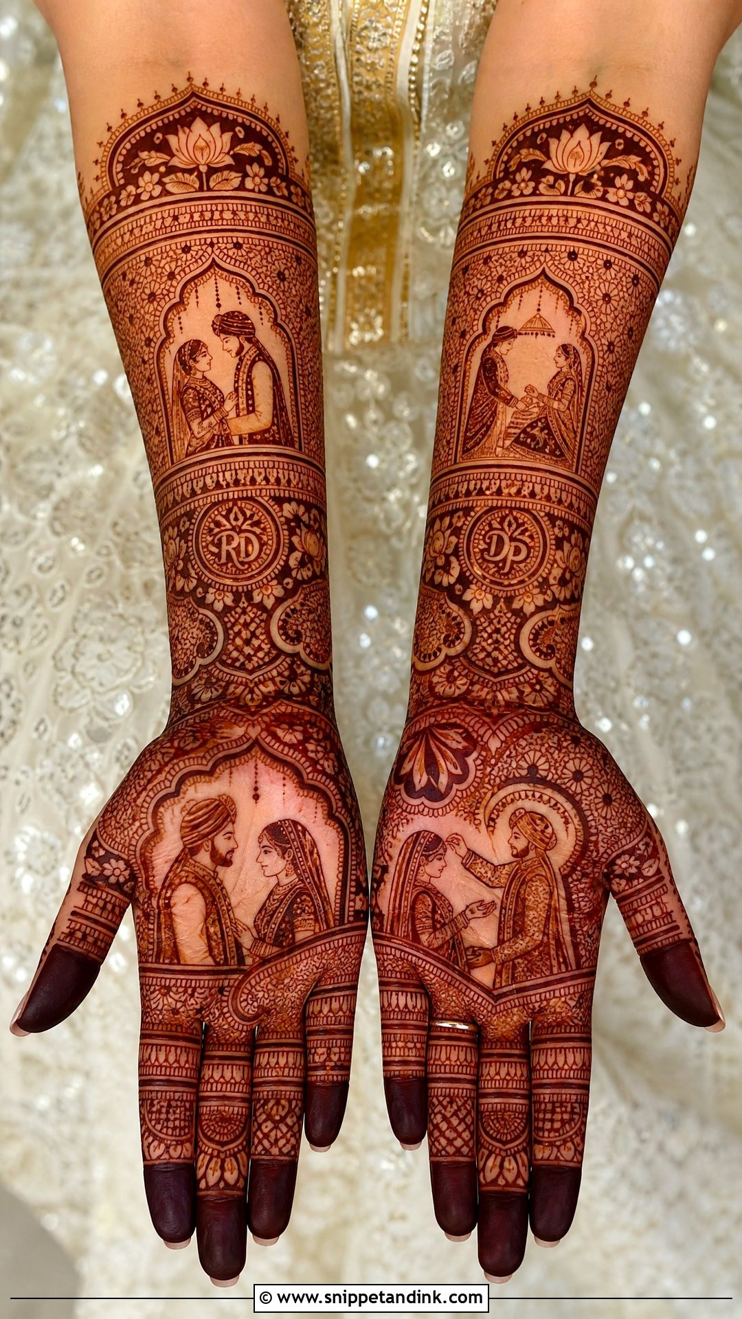 Bridal Portrait Mehndi Design - Snippet and Ink - 20 Mehndi Designs for Wedding Function