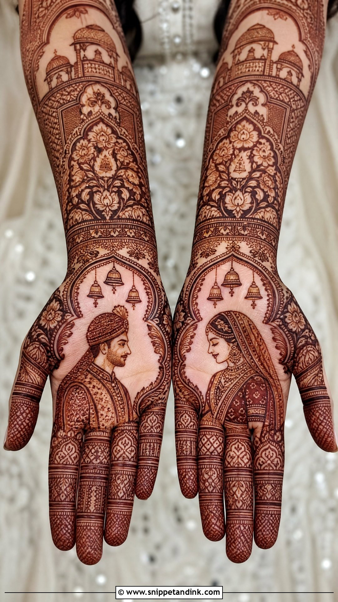 Bridal Portrait Mehndi Design - Snippet and Ink - 20 Bridal Henna (Mehndi) Design Ideas
