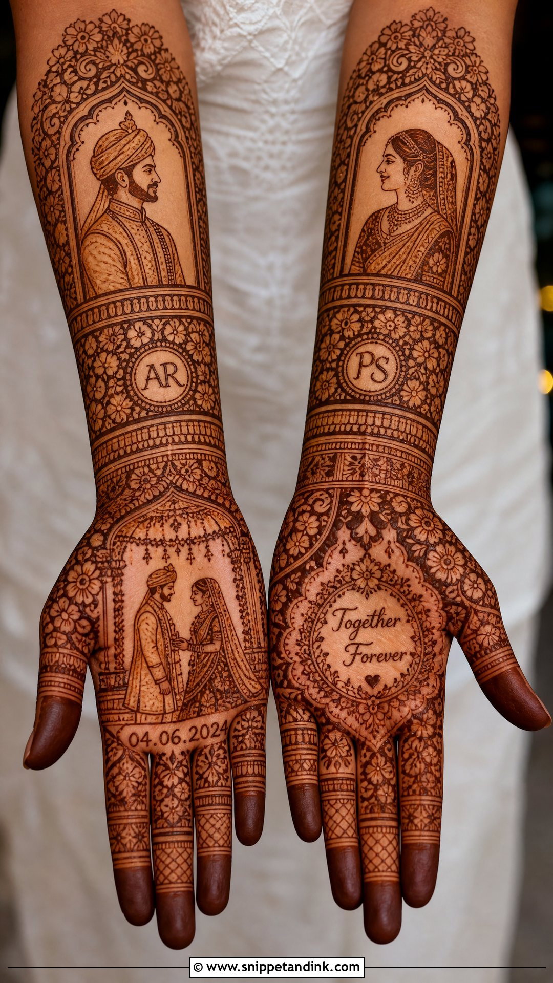 Bridal Portrait Mehndi - Snippet and Ink - 25 Mehndi Bridal Look Ideas