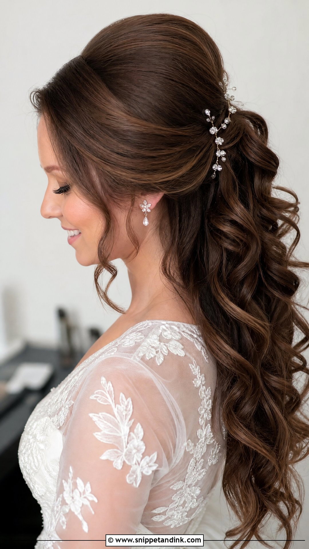Bridal Puff Hairstyle With Curls - Snippet and Ink - 15 Bridal Puff Hairstyles