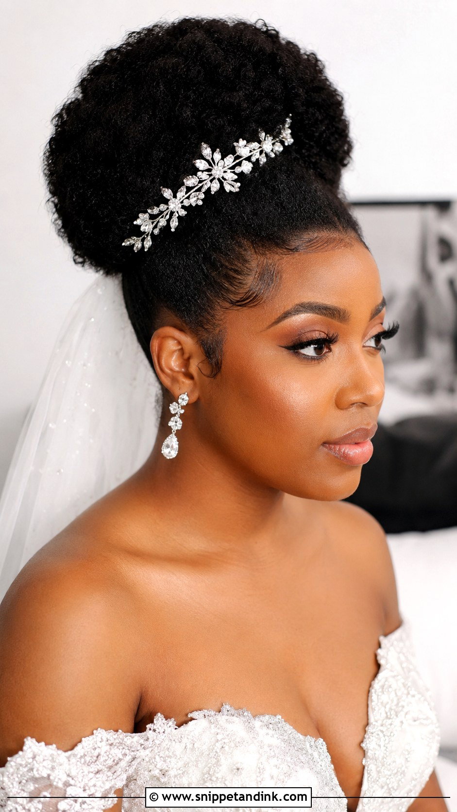 Bridal Puff Updo - Snippet and Ink - 25 Black Hair Wedding Styles
