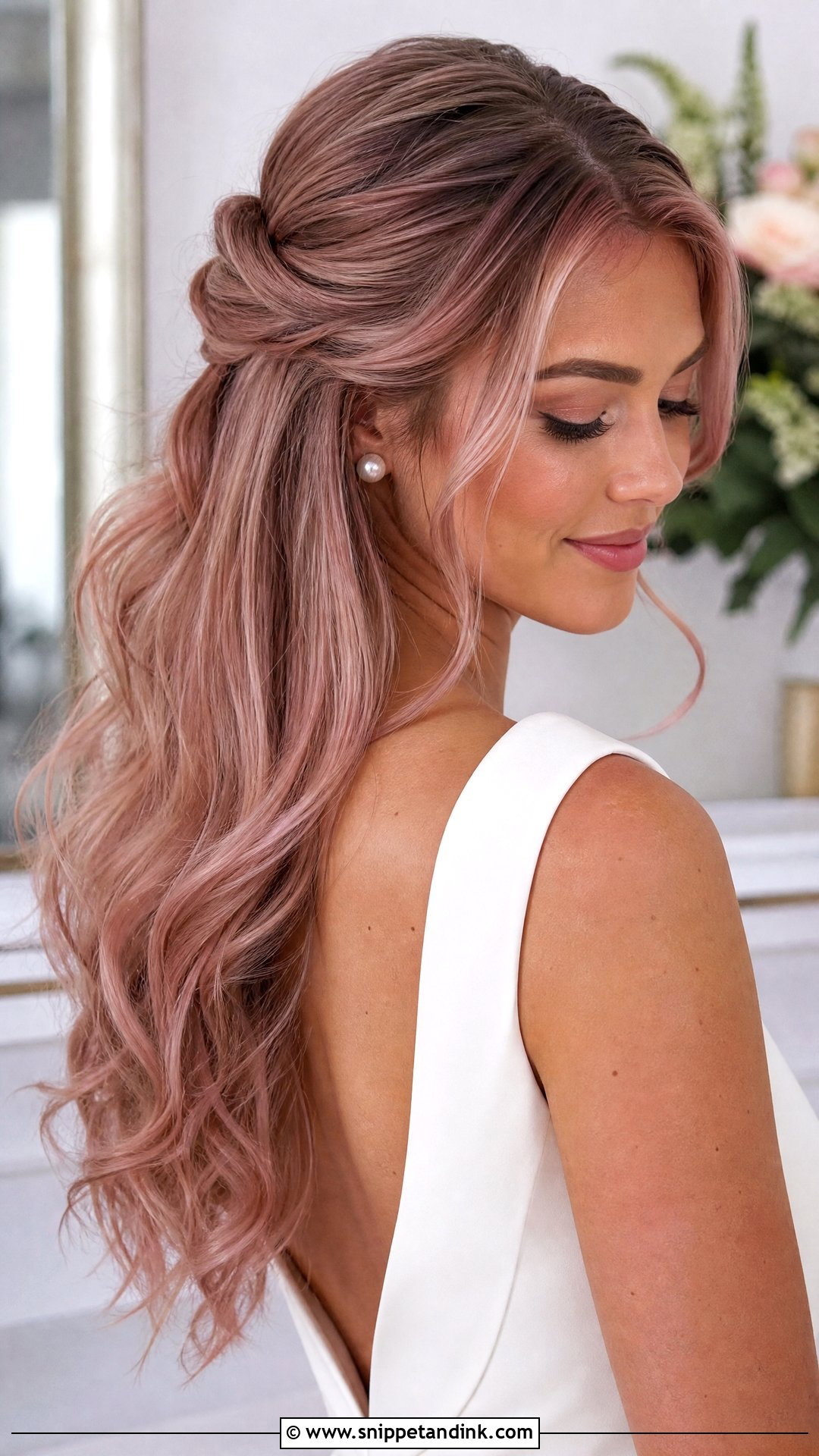 Bridal Rose Gold Hair Color - Snippet and Ink - 15 Bridal Hair Colour Ideas