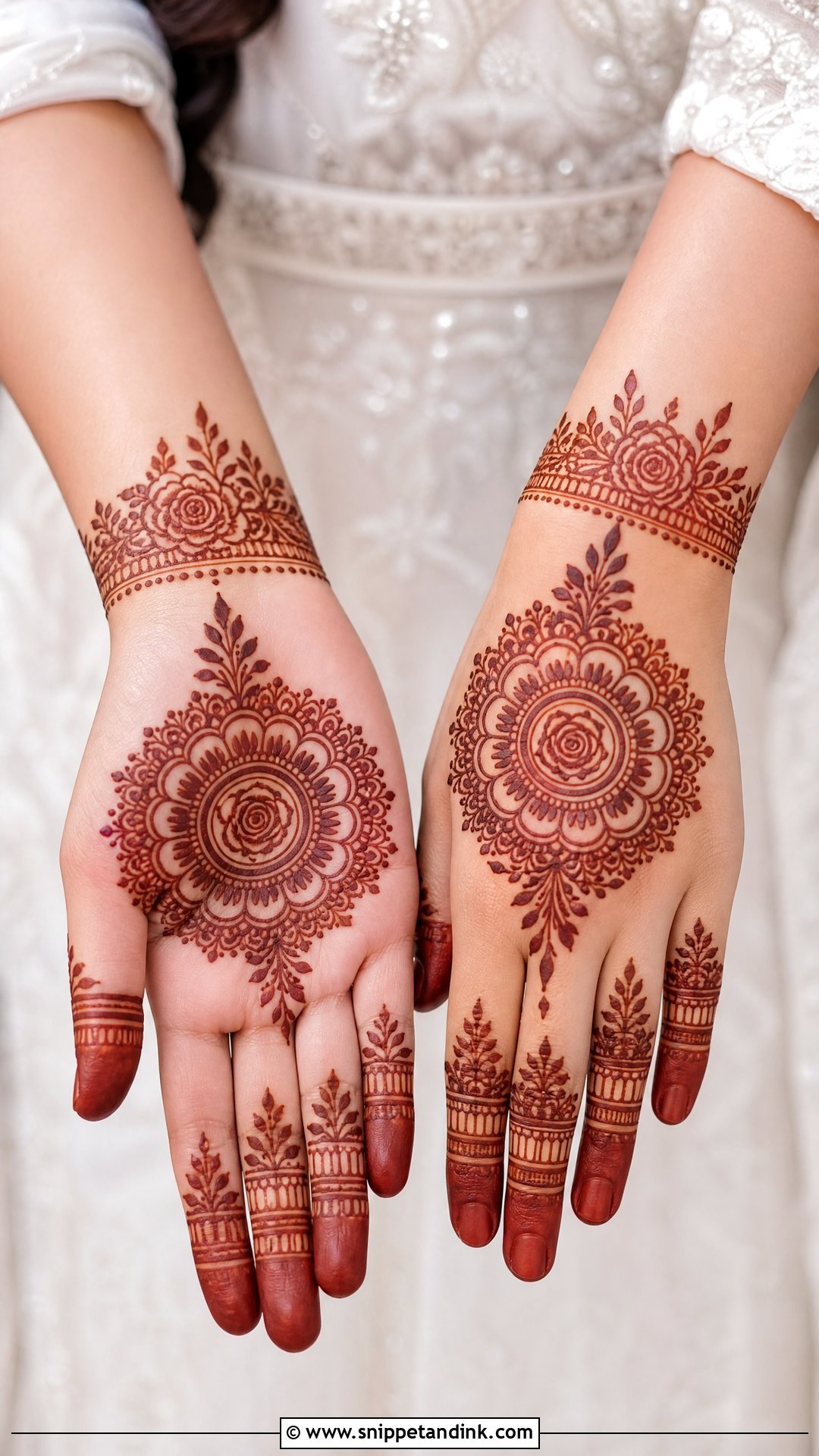 Bridal Rose Mandala Mehndi Design - Snippet and Ink - 20 Bridal Rose Mehndi Designs