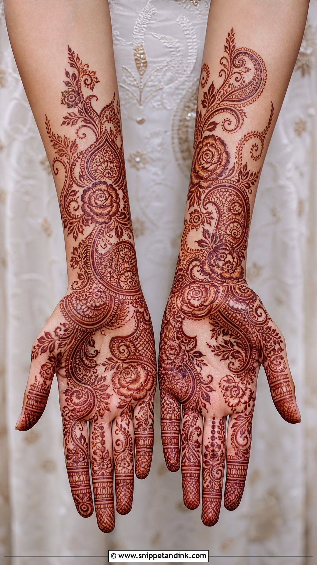 Bridal Rose Paisley Mehndi Design - Snippet and Ink - 20 Bridal Rose Mehndi Designs