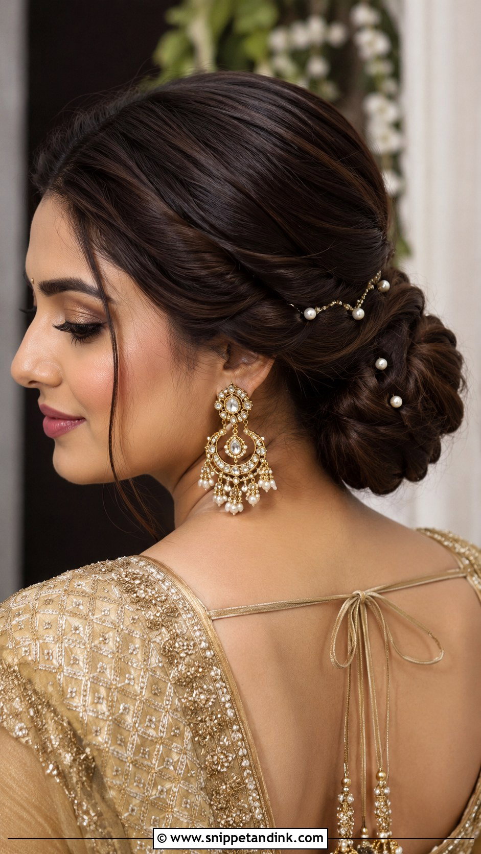 Bridal Sangeet Low Bun - Snippet and Ink - 20 Bridal Sangeet Hairstyle Ideas