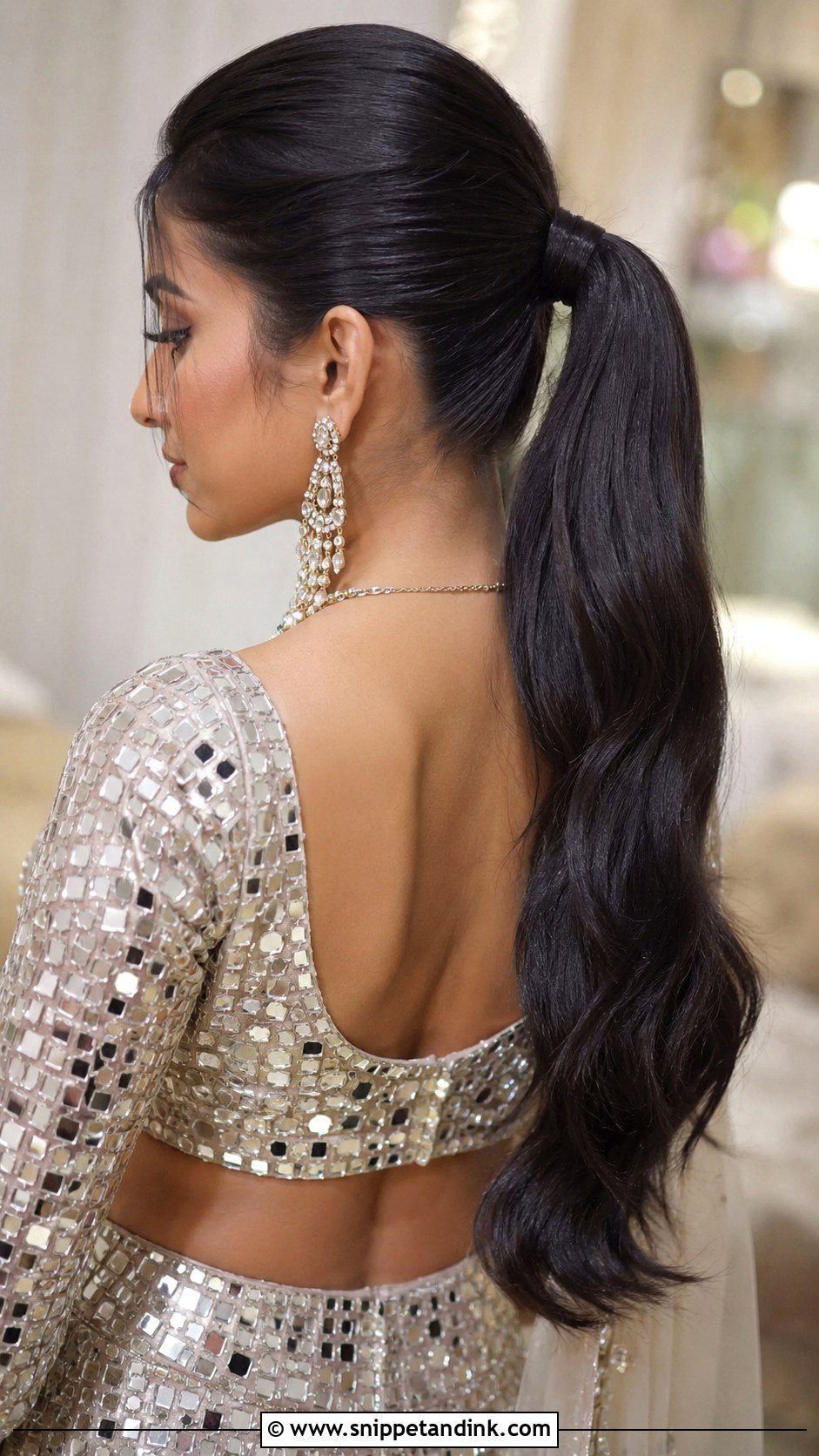 Bridal Sangeet Sleek Ponytail - Snippet and Ink - 20 Bridal Sangeet Hairstyle Ideas