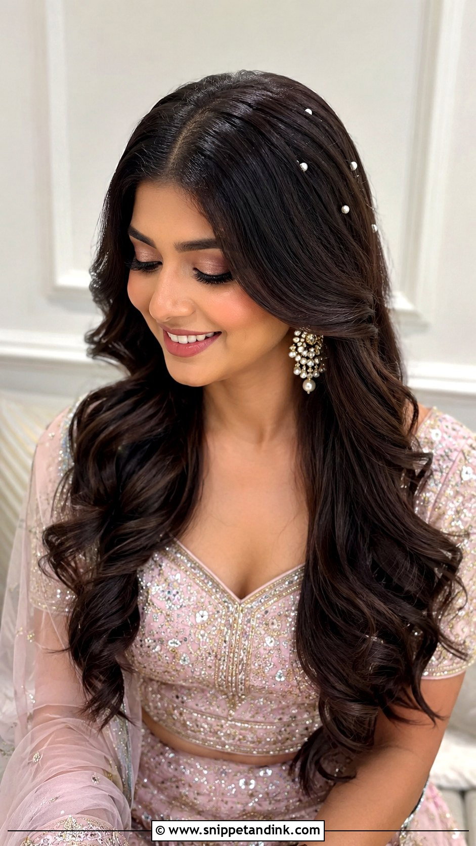 Bridal Sangeet Soft Curls - Snippet and Ink - 20 Bridal Sangeet Hairstyle Ideas
