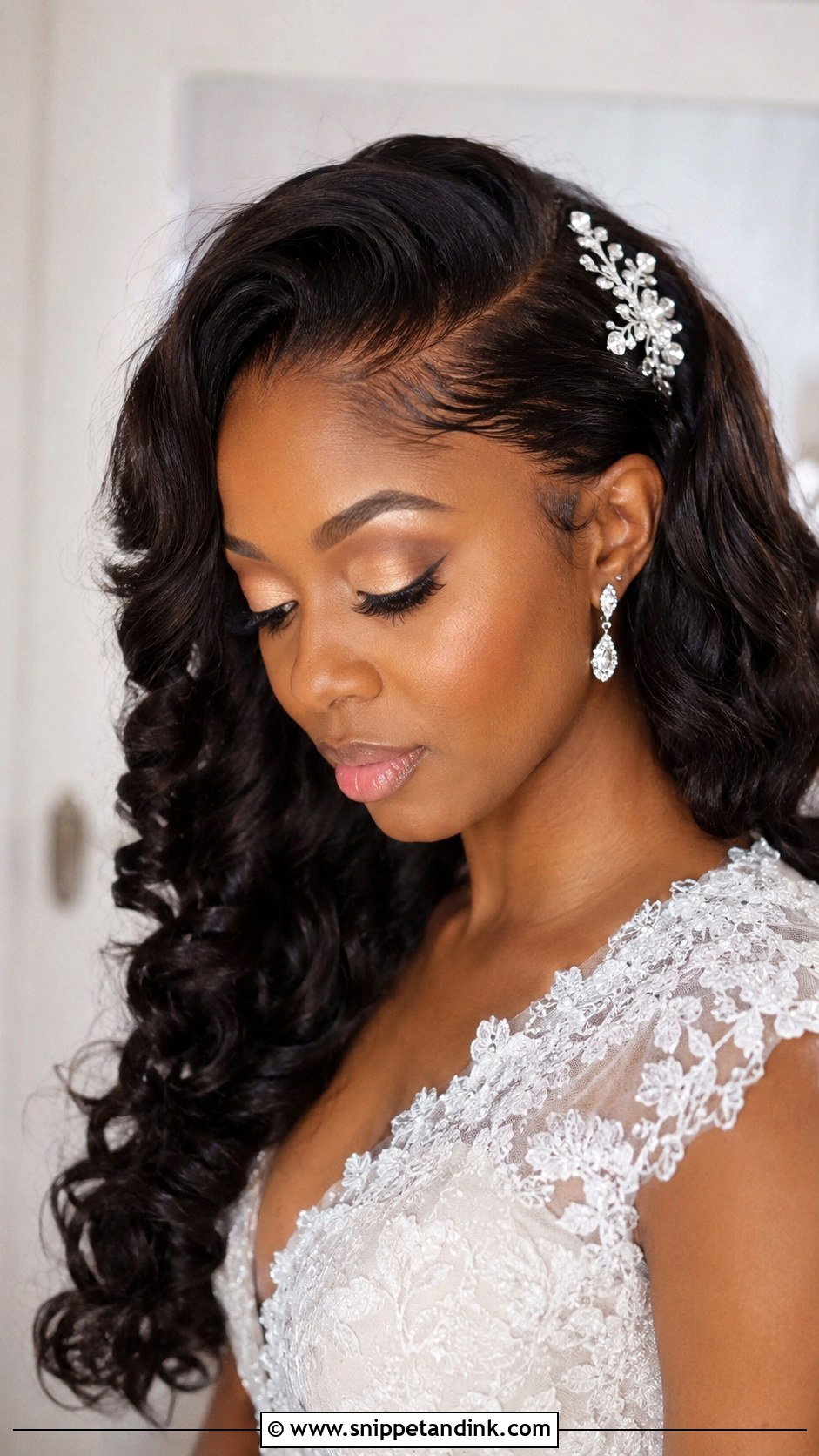 Bridal Sew In Curls - Snippet and Ink - 20 Black Hair Bridal Hairstyles