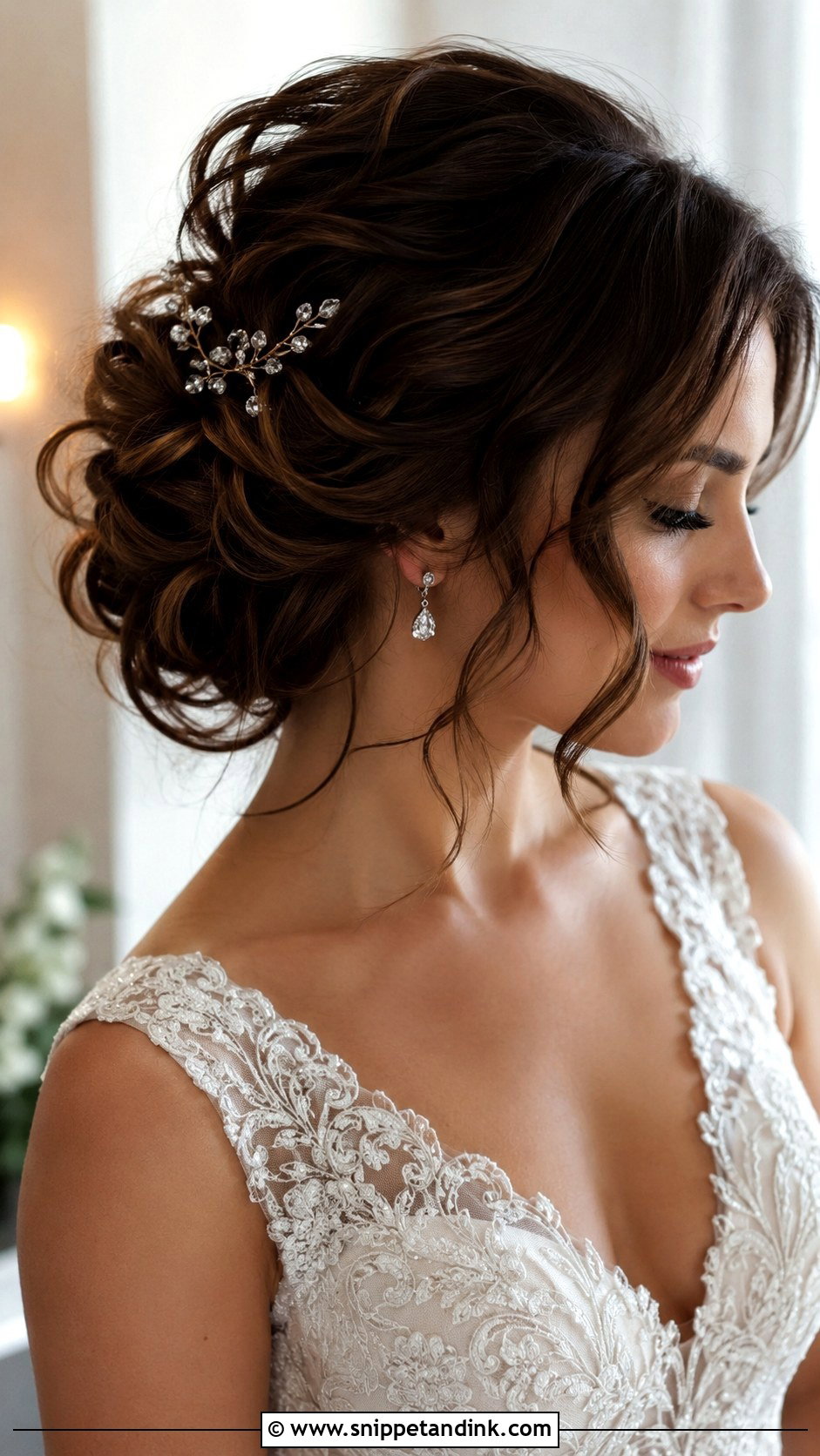 Bridal Short Hair Faux Updo - Snippet and Ink - 20 Bridal Hair Short Hair Ideas