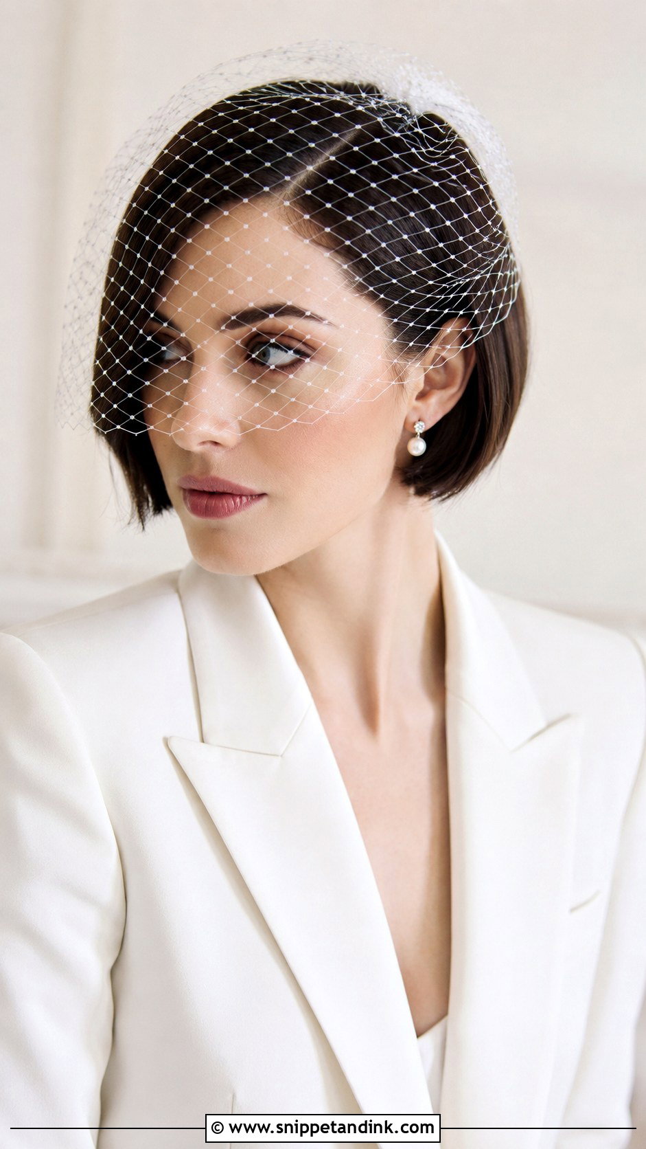 Bridal Short Hair With Birdcage Veil - Snippet and Ink - 20 Bridal Hair Short Hair Ideas