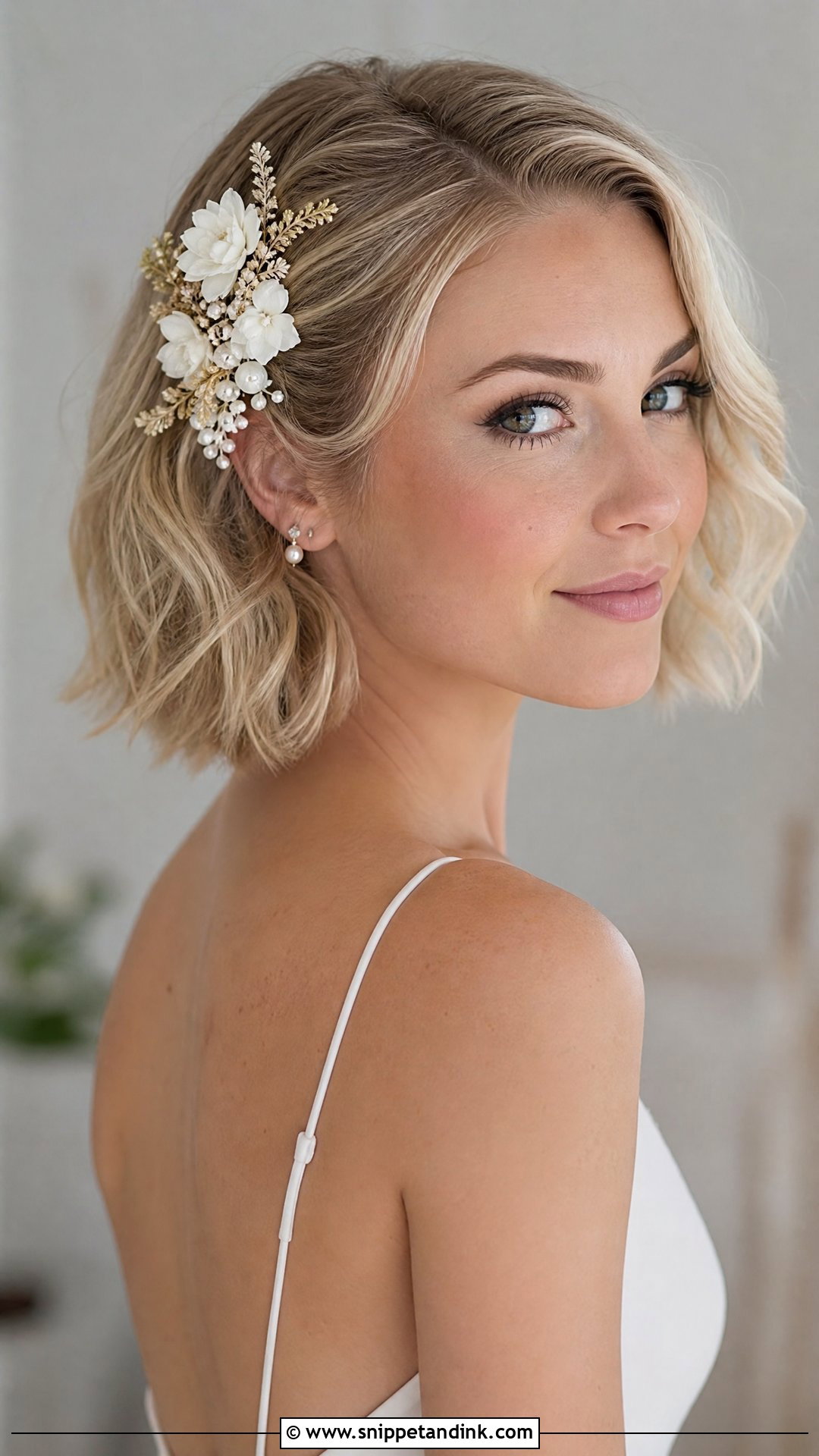 Bridal Short Hair With Flowers - Snippet and Ink - 15 Bridal Hairstyles Flowers